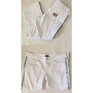 D&G Dolce & Gabbana White Silver Capris 29